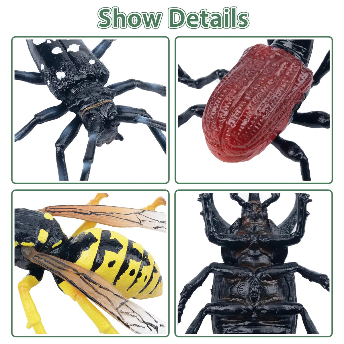 Toymany janson scarab beetle figurine enhances display and nature study projects.