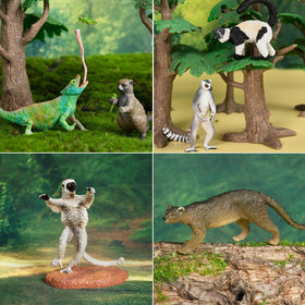 Toymany Ring-Tailed Lemur figurine in dynamic pose for imaginative play