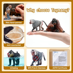 Toymany chimpanzee figure supports interactive storytelling and jungle adventures.