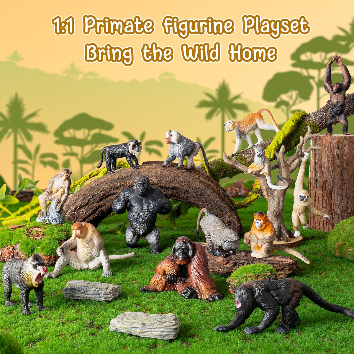 Toymany howler monkey figure stands out with bold pose for stories.