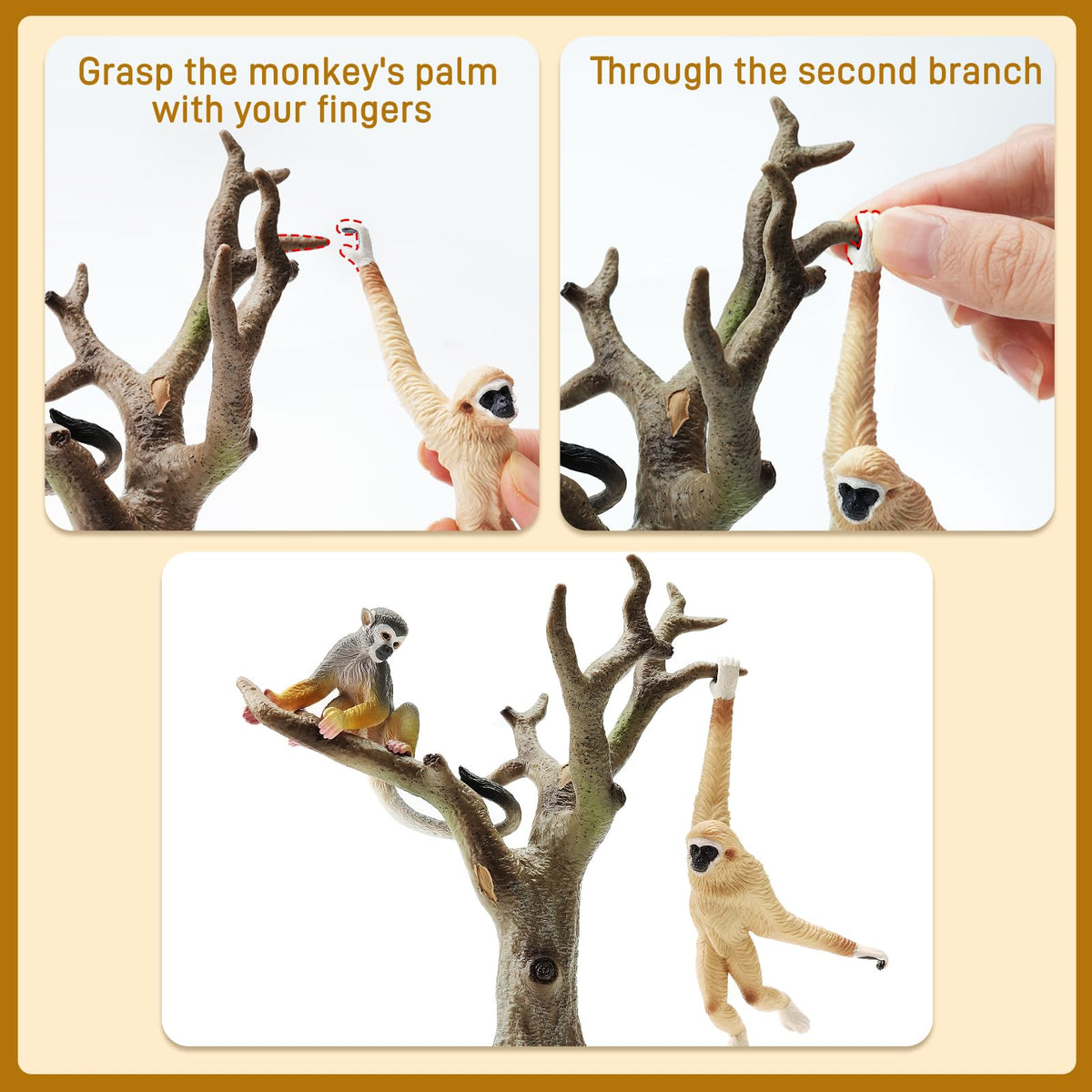 Toymany proboscis monkey figure encourages curiosity and imaginative dioramas.