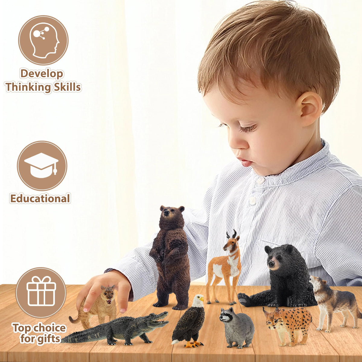 Toymany wolf figurine ready for adventurous forest storytelling.