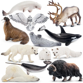 Toymany polar bear figure close-up, durable PVC for lasting interactive play