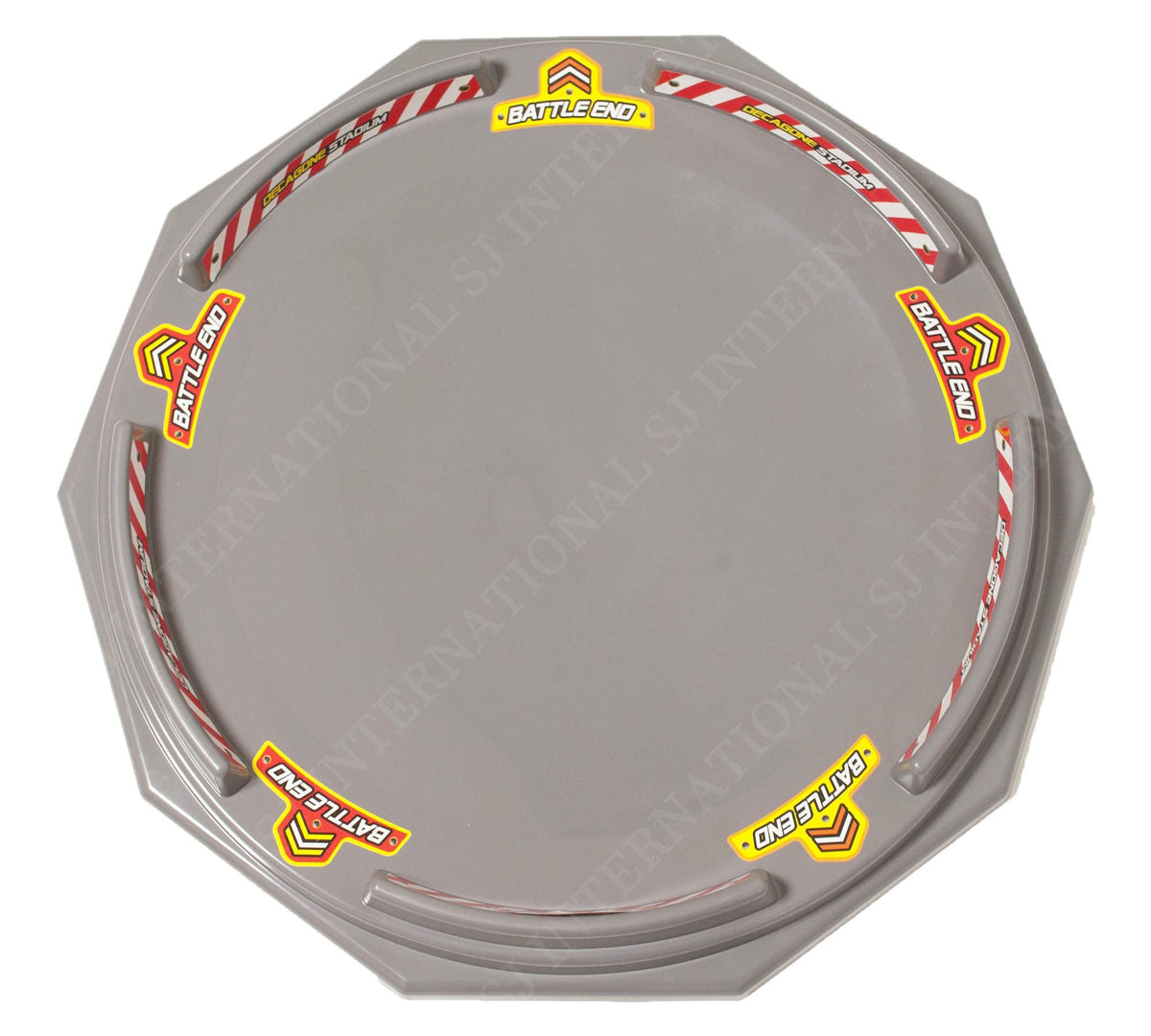 TOYMECA Decagon Battling Tops Stadium base detail emphasizes non-toxic, durable plastic you can trust.