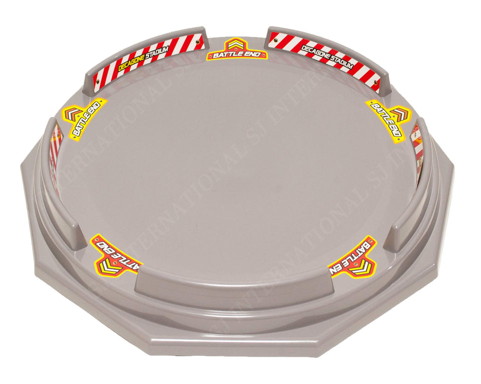 TOYMECA Decagon Battling Tops Stadium front view shows a large arena for four to six players.