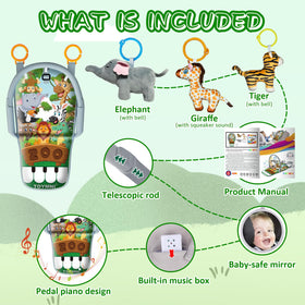 TOYMNI hanging soft toys squeak to reward grasping explorations