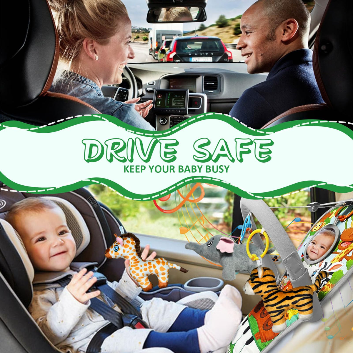 TOYMNI musical car-seat toy back music box calms rides