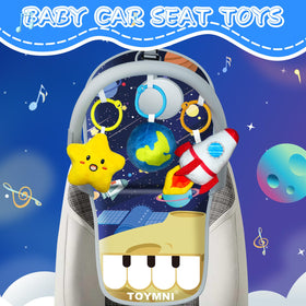 TOYMNI all-in-one toy cluster for long journeys with infant.