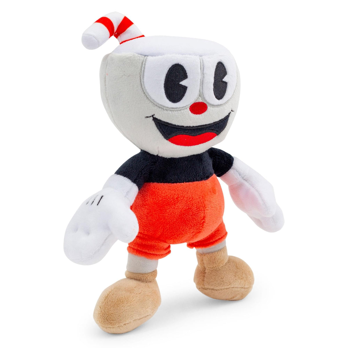 Toynk Cuphead 8-inch plush soft fabric invites cuddling during binge-watching sessions.