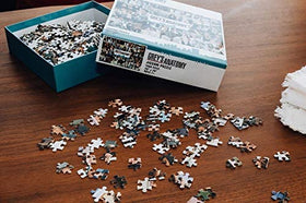 Toynk Grey's Anatomy collage puzzle finished and displayed on shelf