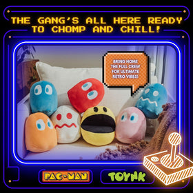 Toynk Pac-Man 7-Inch Plush made from soft fabric for cuddling warmth.
