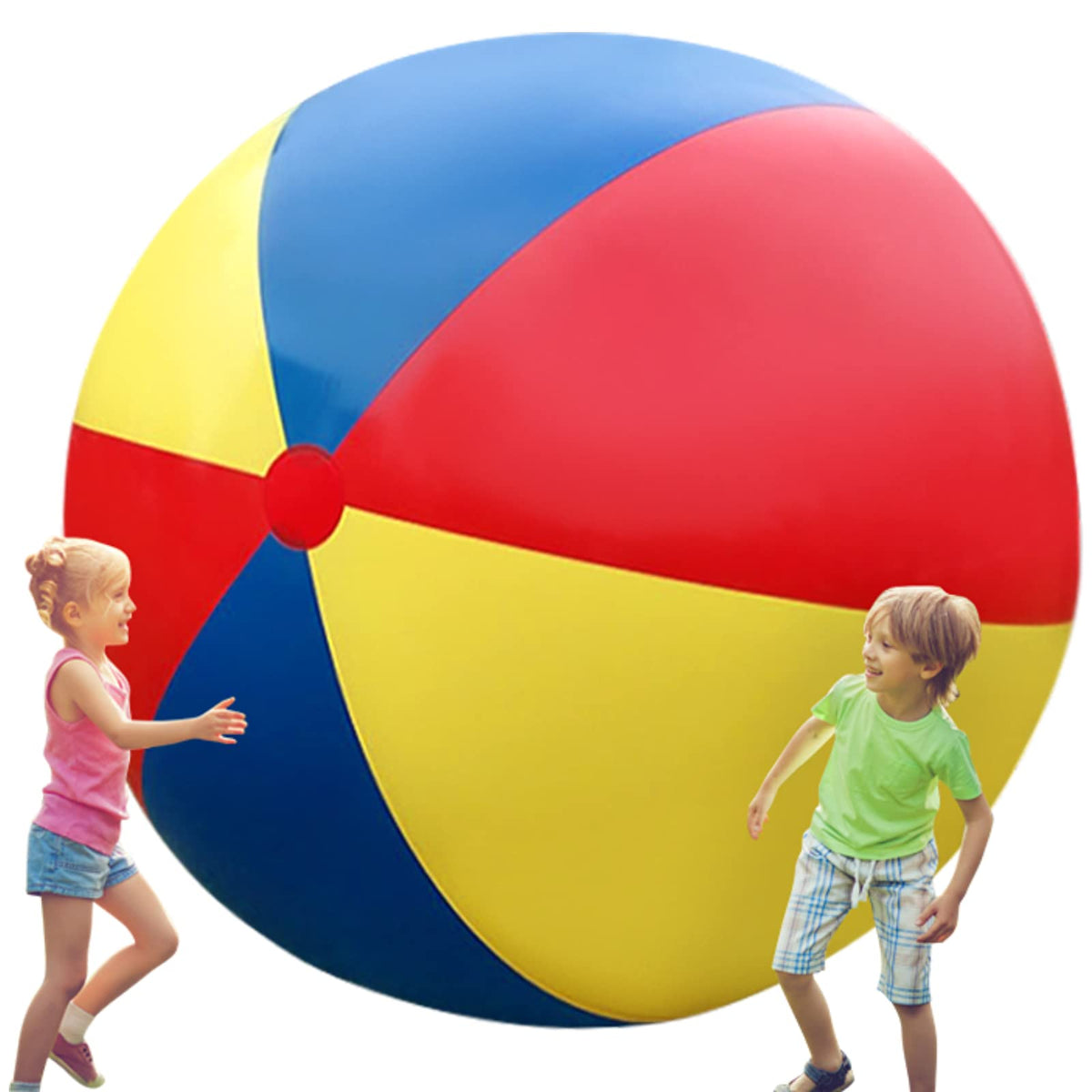 Toyosport giant inflatable beach ball in front-angle view for big family pool fun