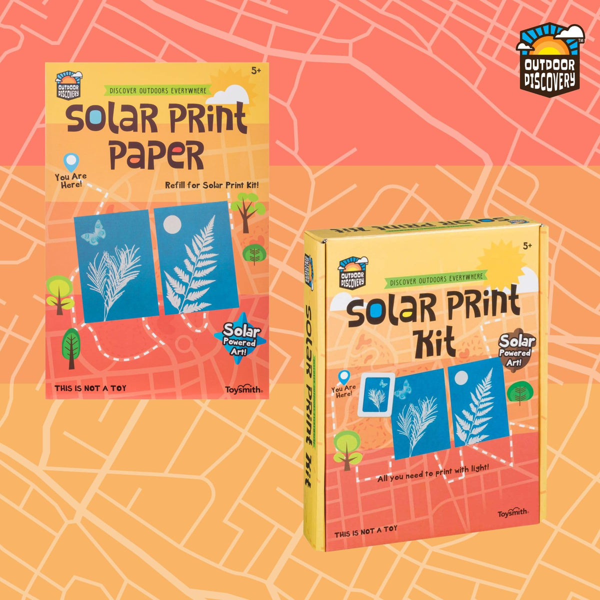 Toysmith sun print paper sheets capture light to reveal designs quickly