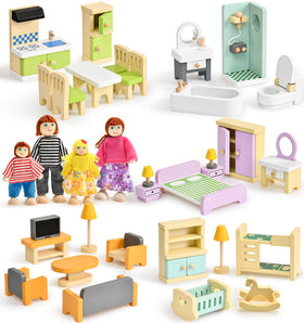 Toyssa dollhouse kitchen with fridge and stove for realistic pretend play