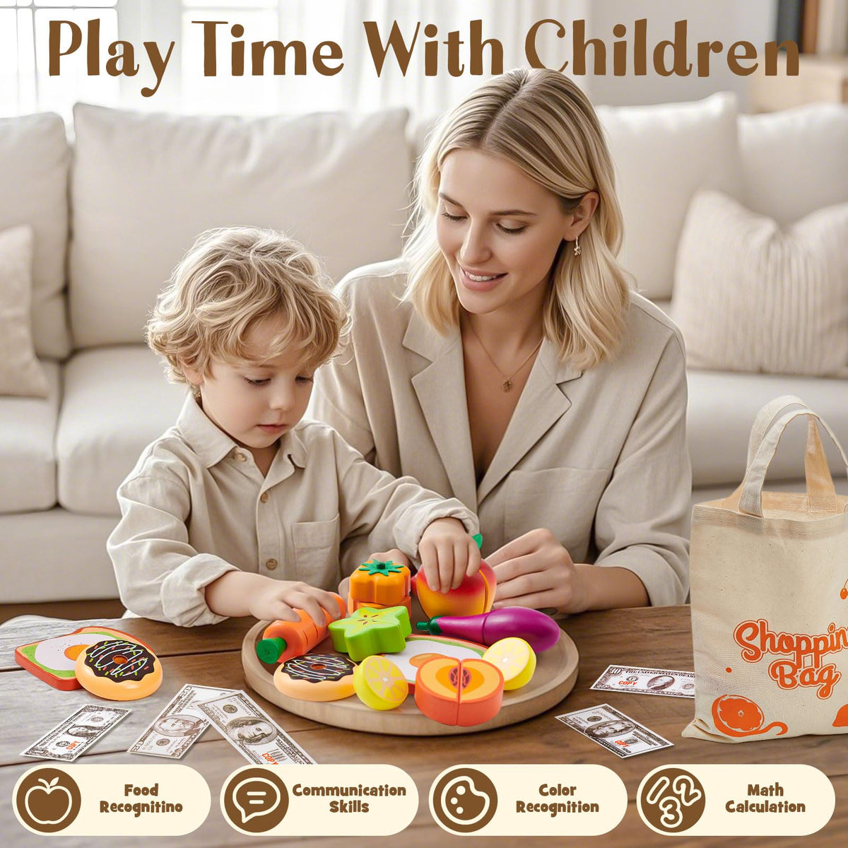 Toyssa grocery scene supports social skills and cooperative pretend play