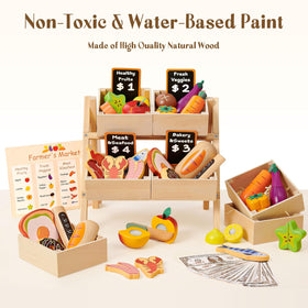 Toyssa shopper bag and play money for interactive checkout practice