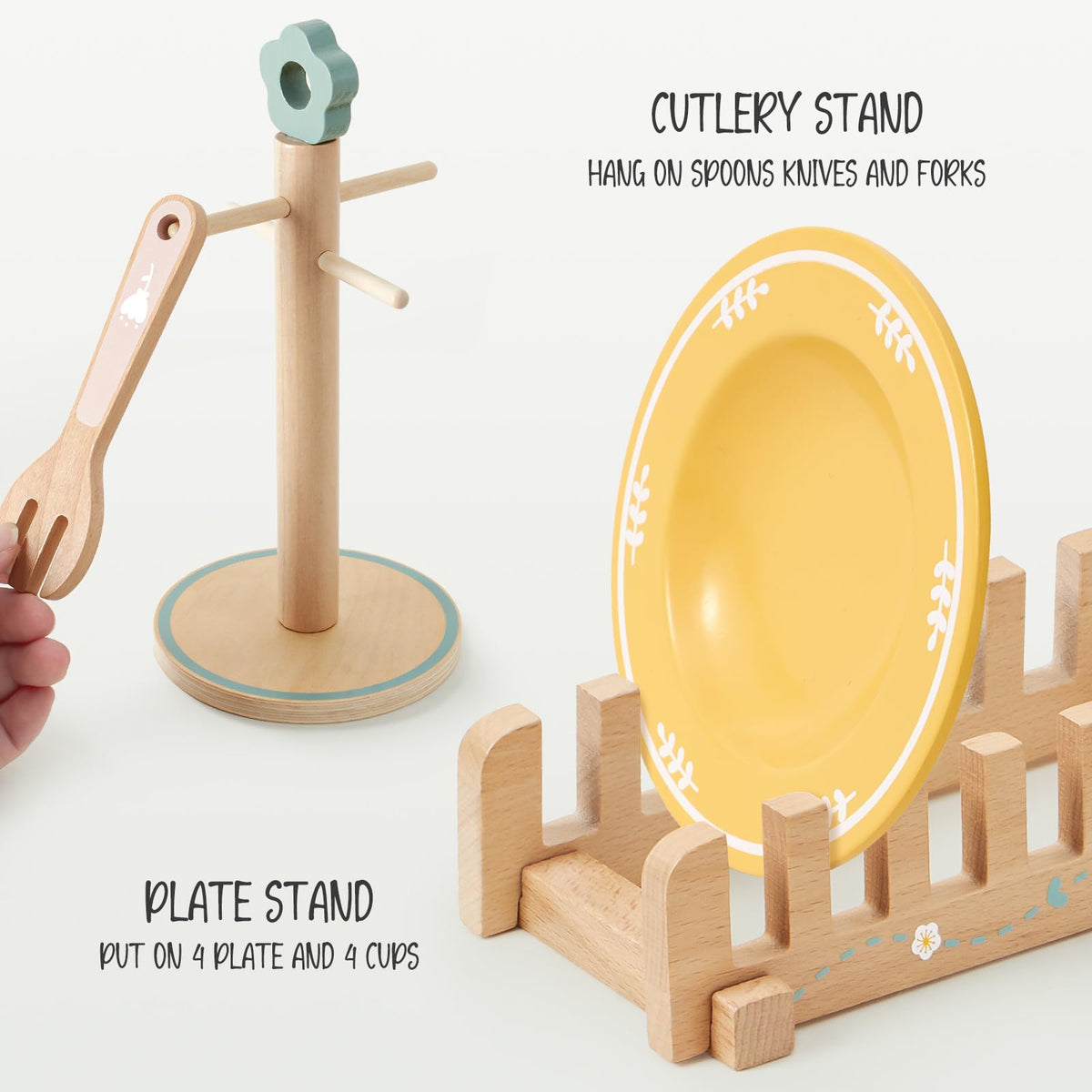 Toyssa soft-color solid-wood finish with smooth edges for safe play