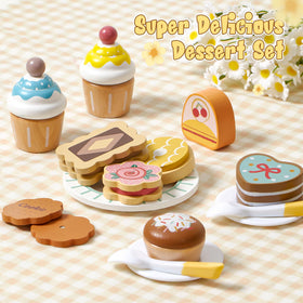 Toyssa wooden tea set safe edge design protects tender fingers during use