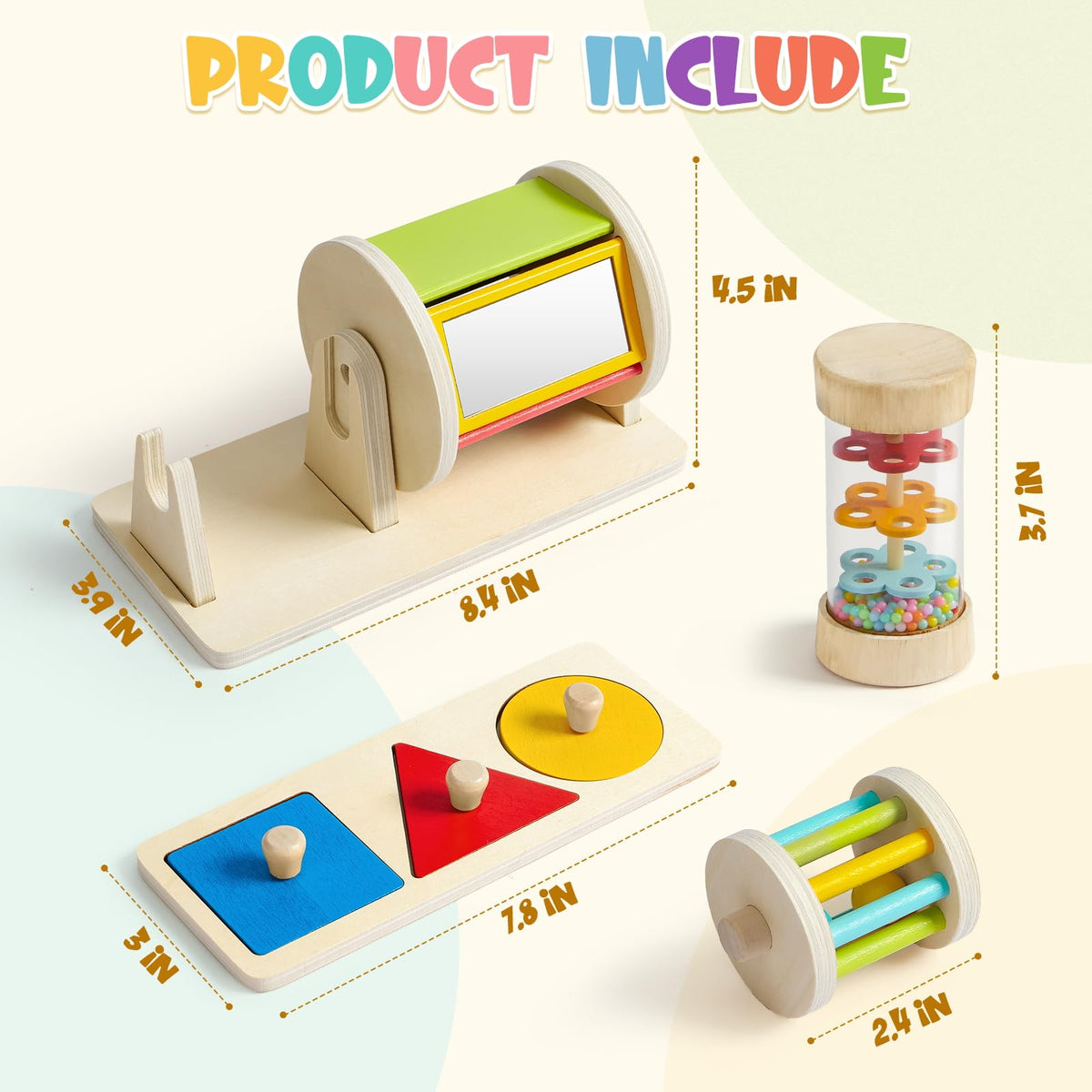 Toyssa vibrant colors spark visual interest and mood during early sensory exploration.