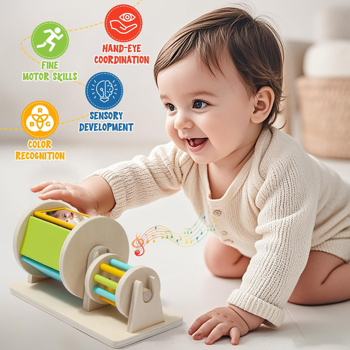 Toyssa round shape puzzle supports shape sorting and spatial awareness as little hands explore.