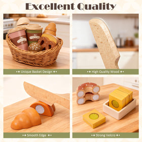 Toyssa wooden toast slices for realistic slicing pretend play
