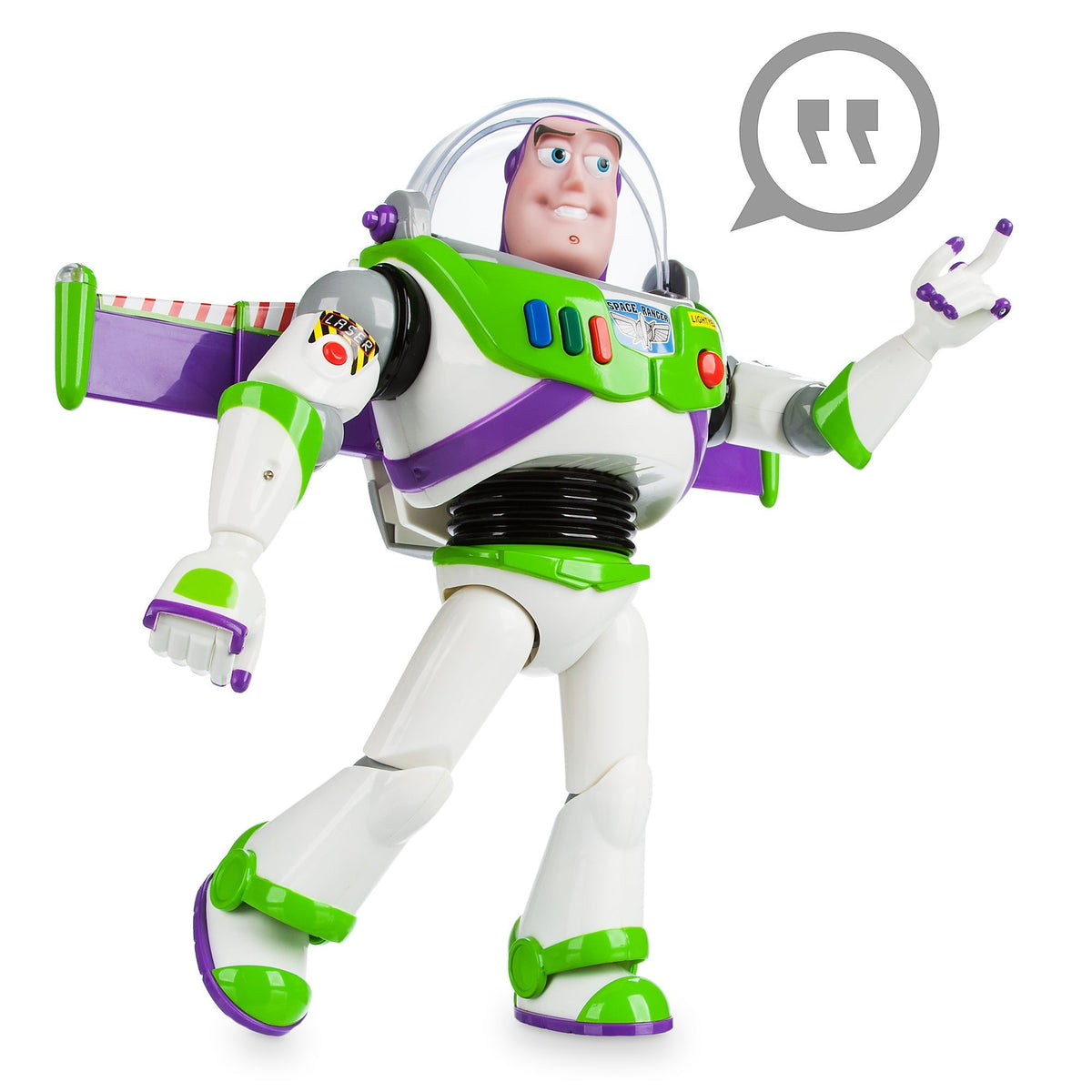 Toy Story Buzz Lightyear 12-inch wing-release action during play