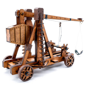 Toystub trebuchet assembly parts; precise laser-cut pieces for a smooth, engaging build.