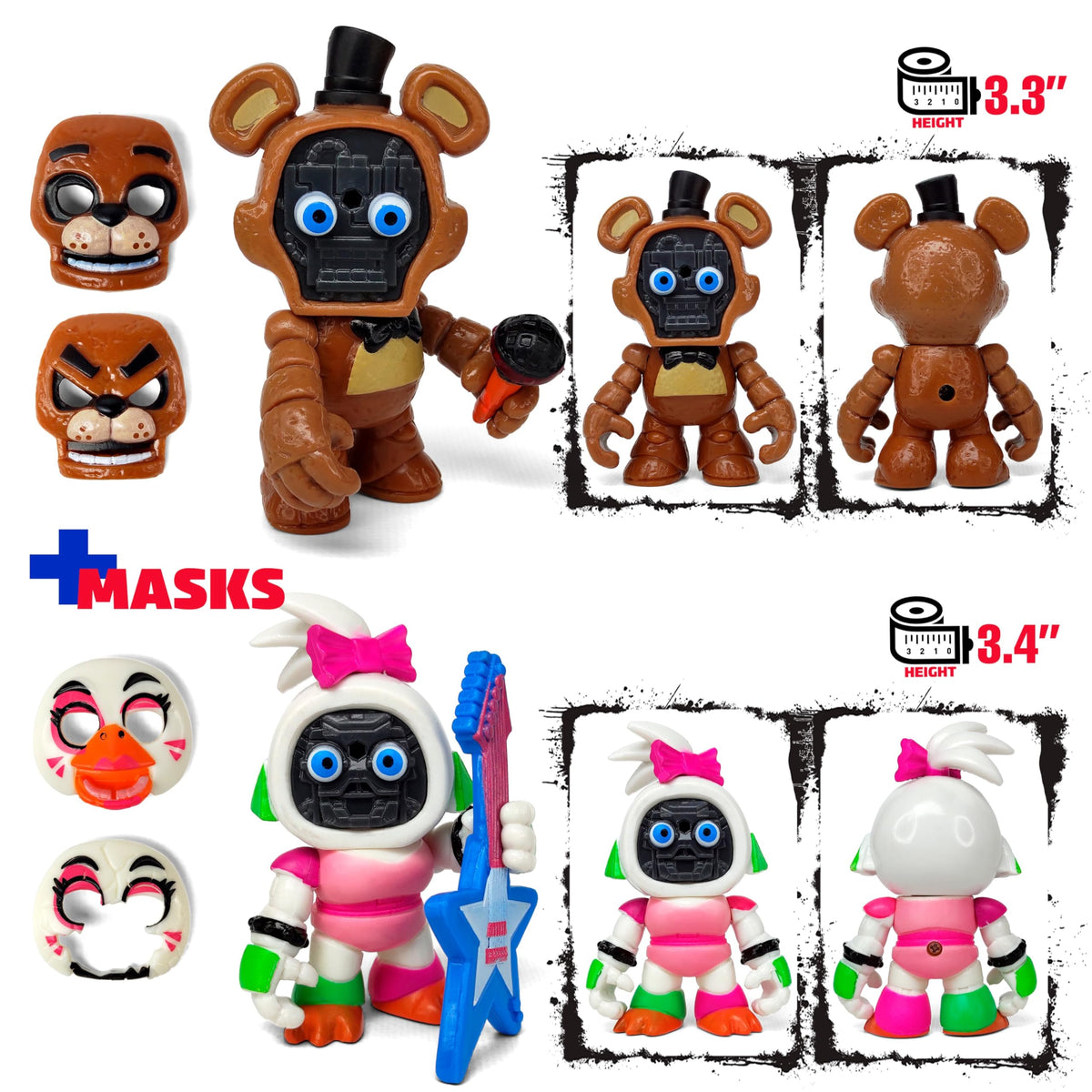 Toysvill FNAF Glamrock Fred figure detailed and collectible.
