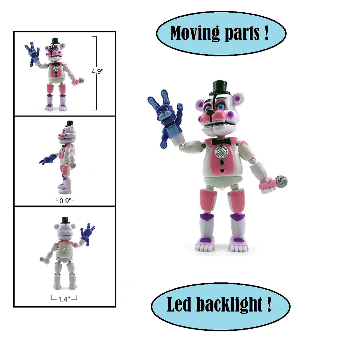 Toysvill FNAF Circus Baby figure ideal for shelf display.