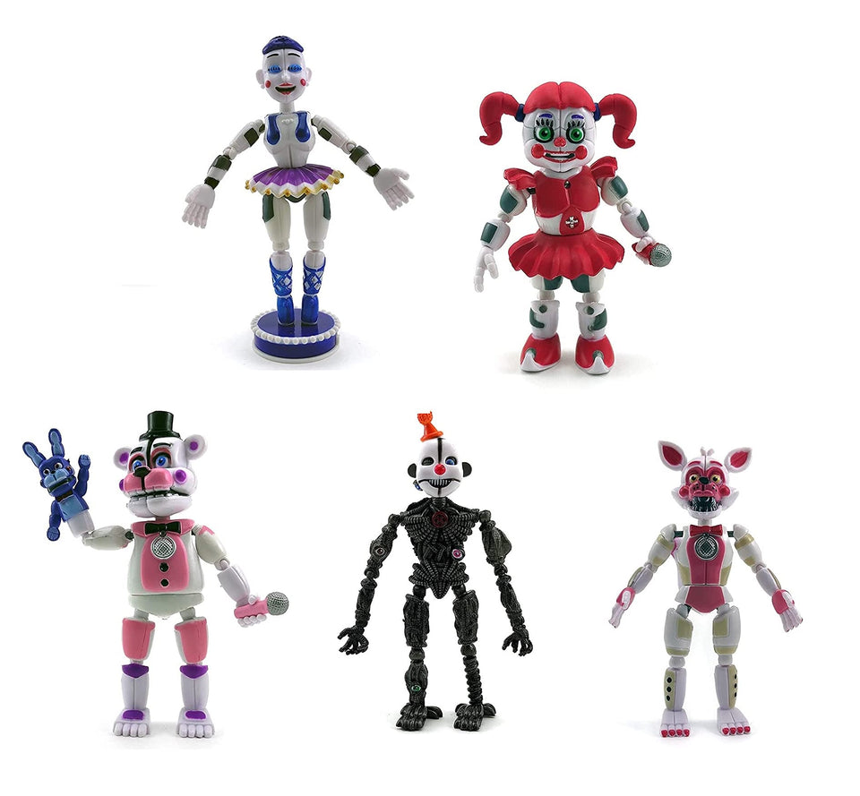 Toysvill FNAF Funtime Freddy figure with articulated limbs for dynamic posing.