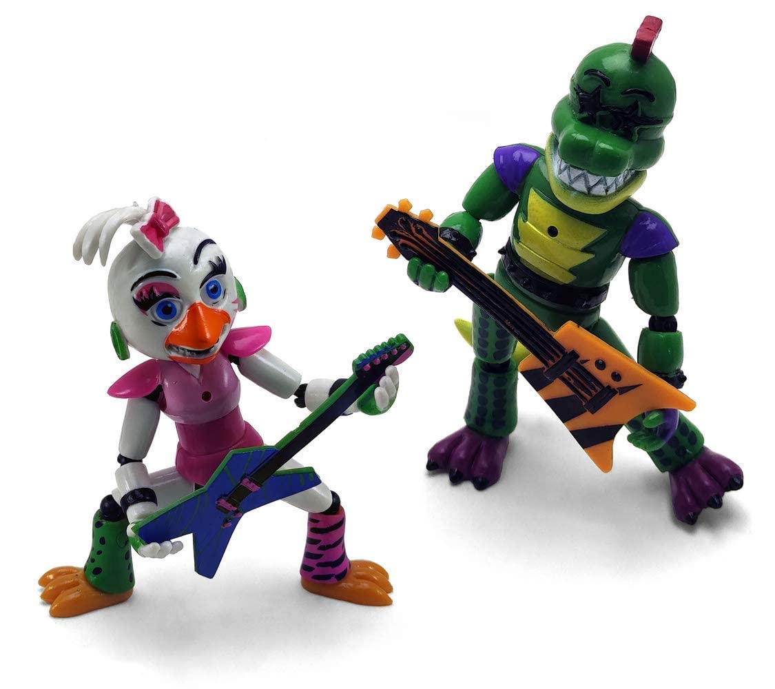 Toysvill Glamrock Chica with electric guitar, ideal display centerpiece.