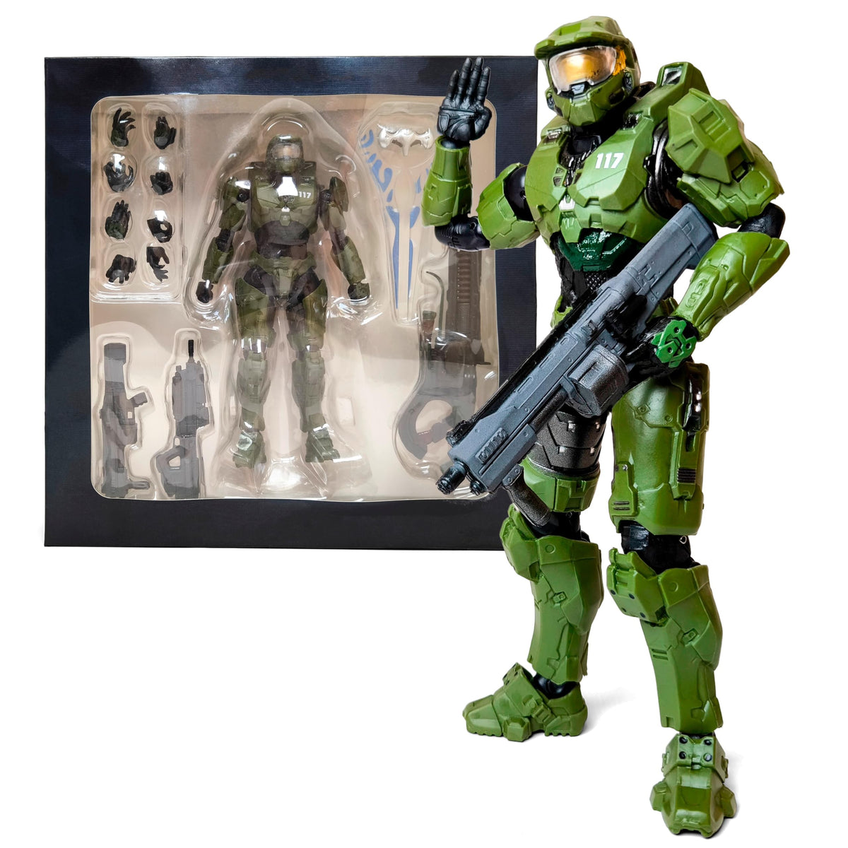 Toysvill Master Chief-inspired 8.7-inch figure, front view for dynamic display and posing.