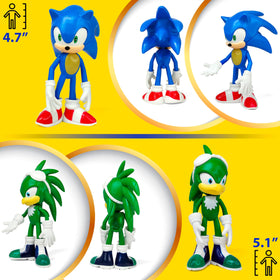Toysvill Sonic hedgehog figures, safe non-toxic plastic for party setups