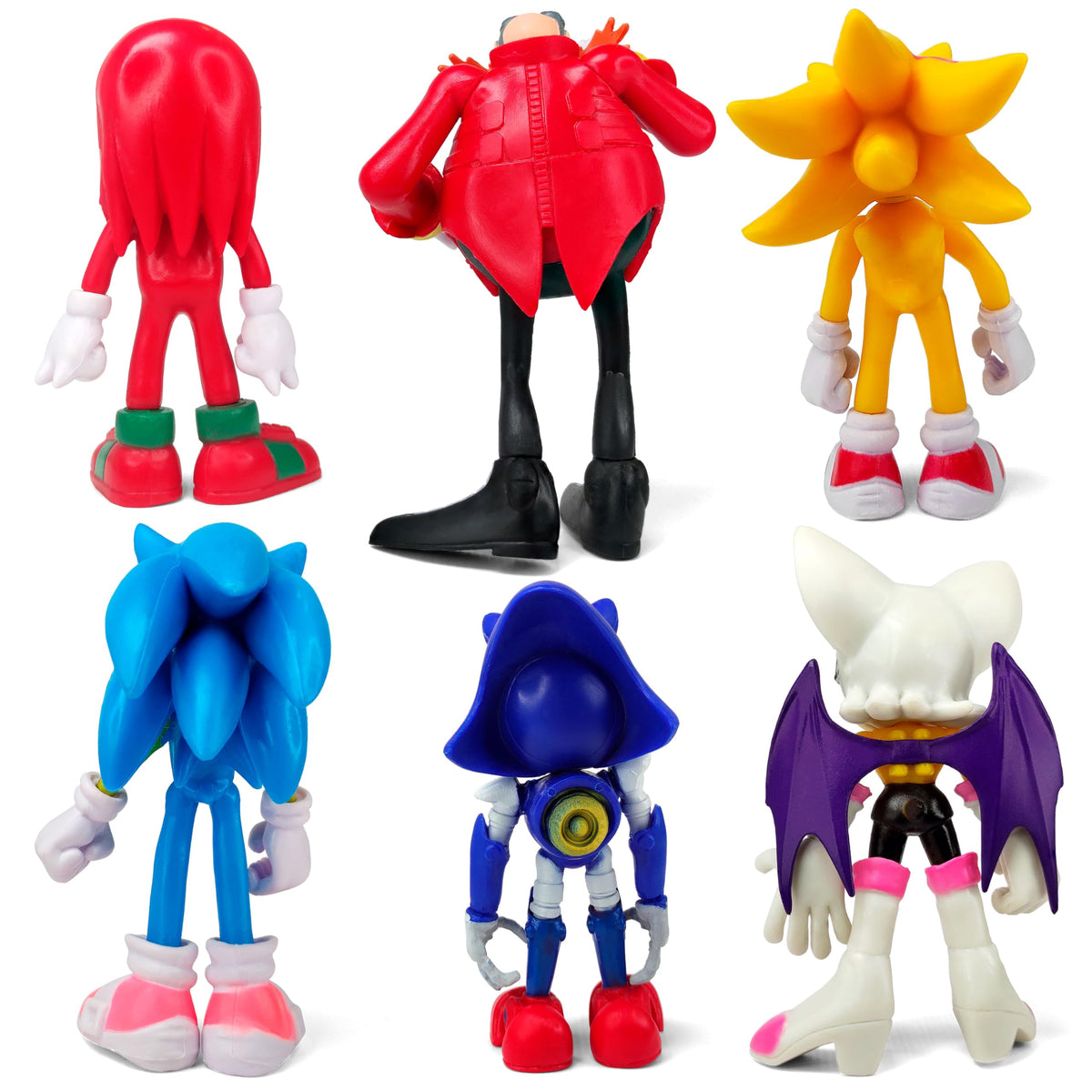Toysvill Sonic Hedgehog cake toppers set of six for celebratory treats.