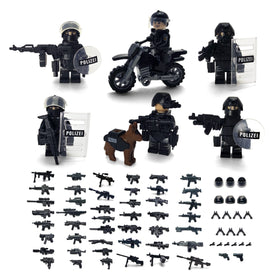 Toysvill SWAT building kit with assembled figures boosts imaginative play and motor skills.