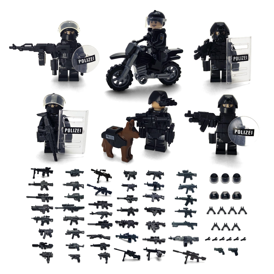 Toysvill SWAT building kit with assembled figures boosts imaginative play and motor skills.