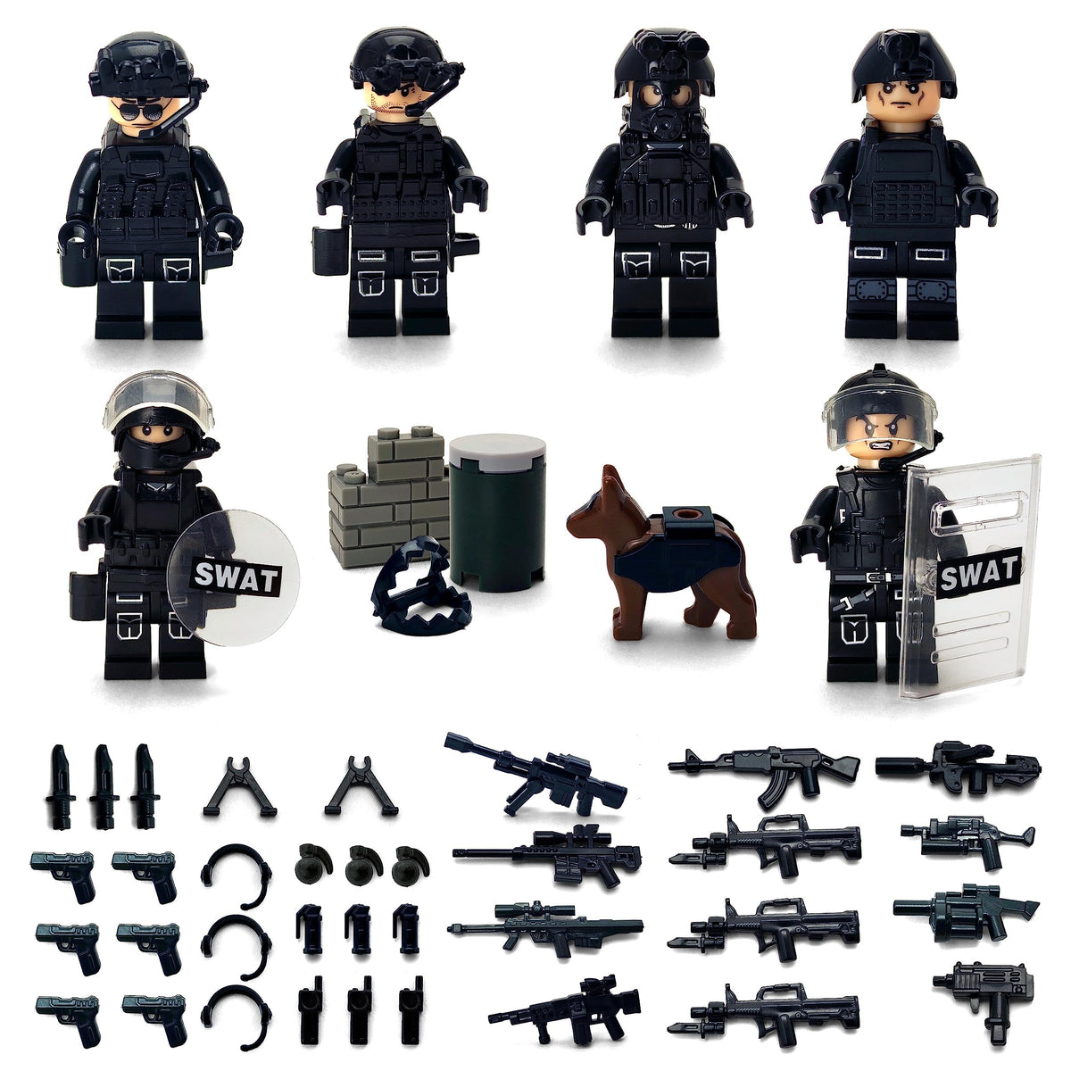 Toysvill SWAT police dog figure for dynamic rescue and tracking scenes