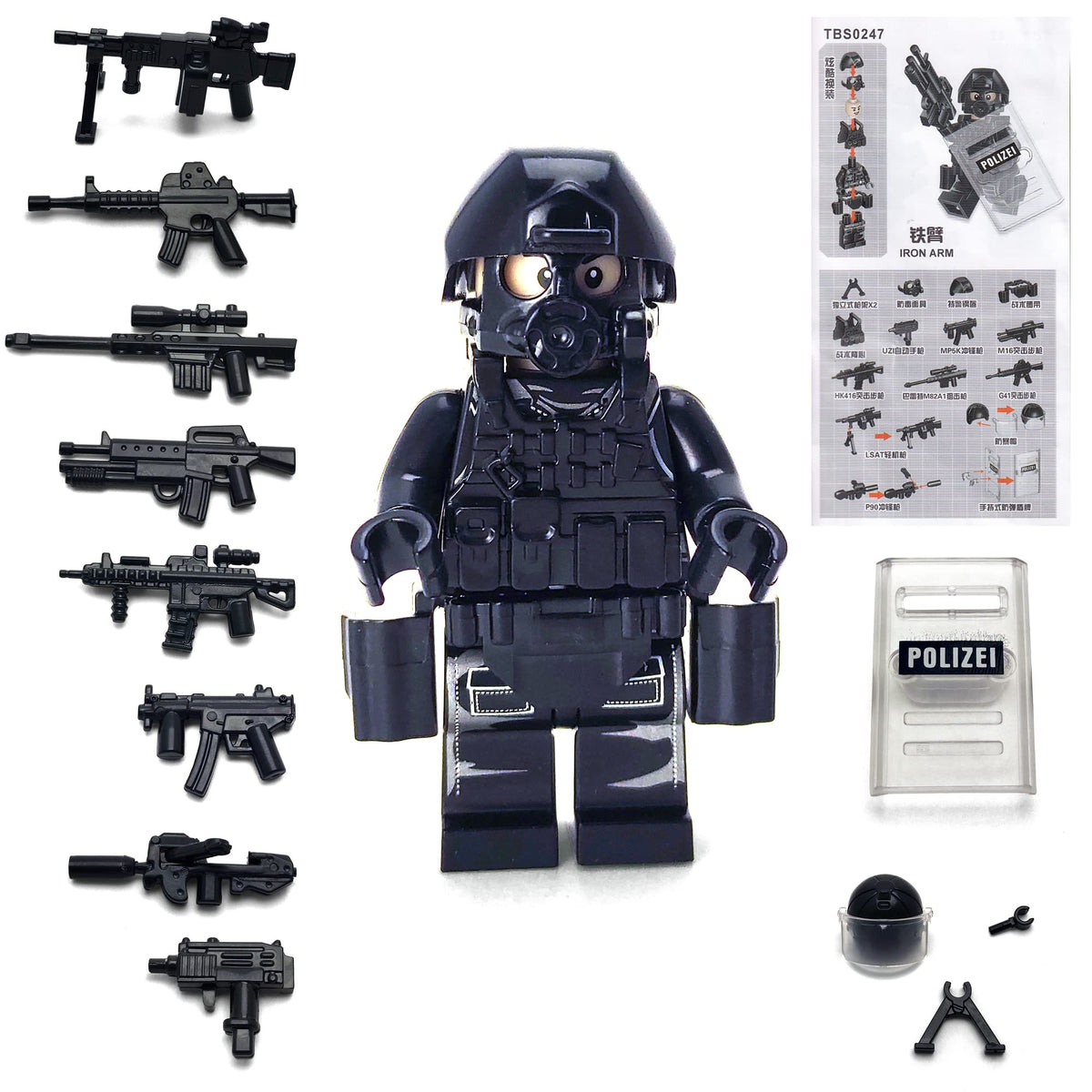 Toysvill SWAT police dog accompanies rescue and pursuit scenarios.