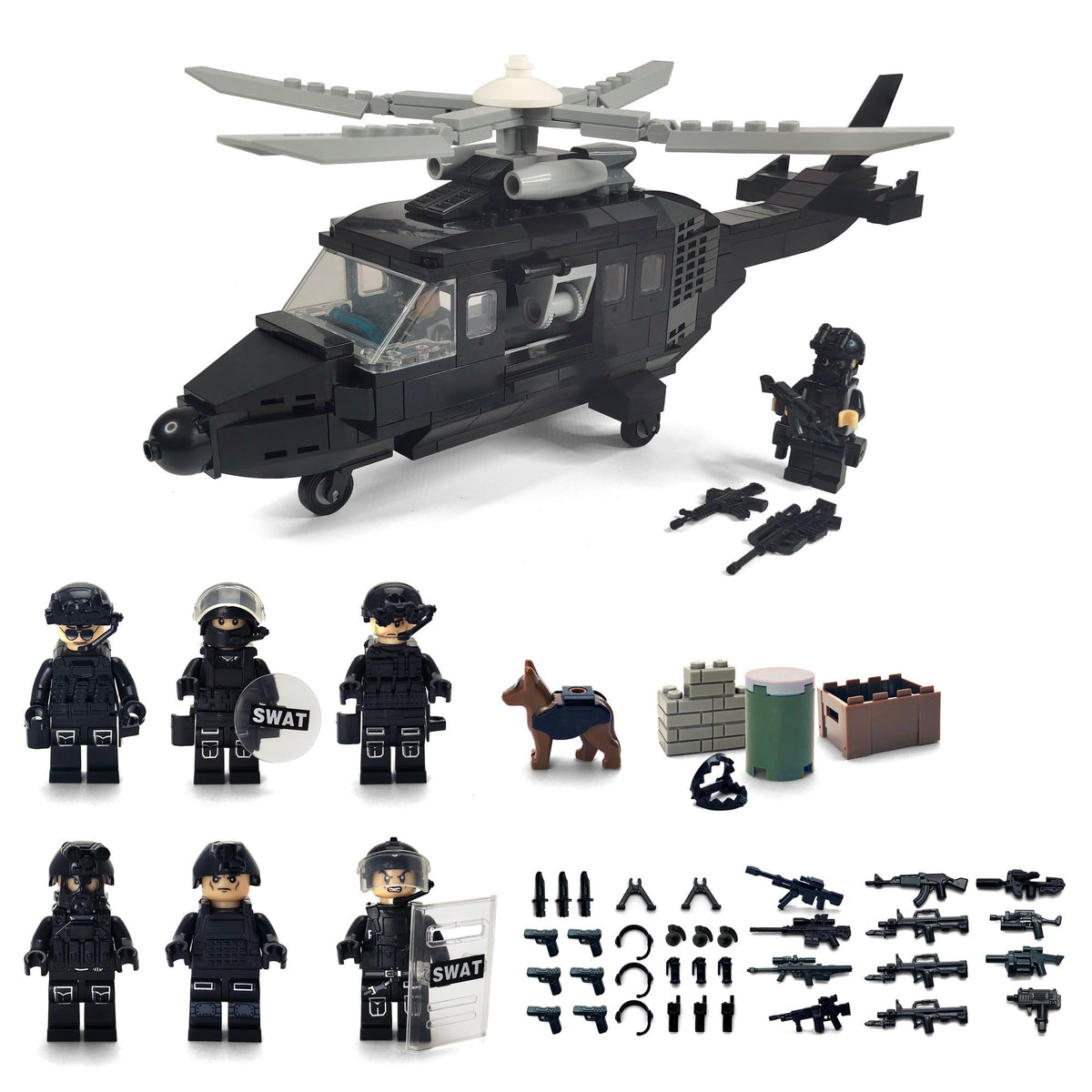 Toysvill SWAT helicopter assembly for imaginative play and realistic flight scenarios