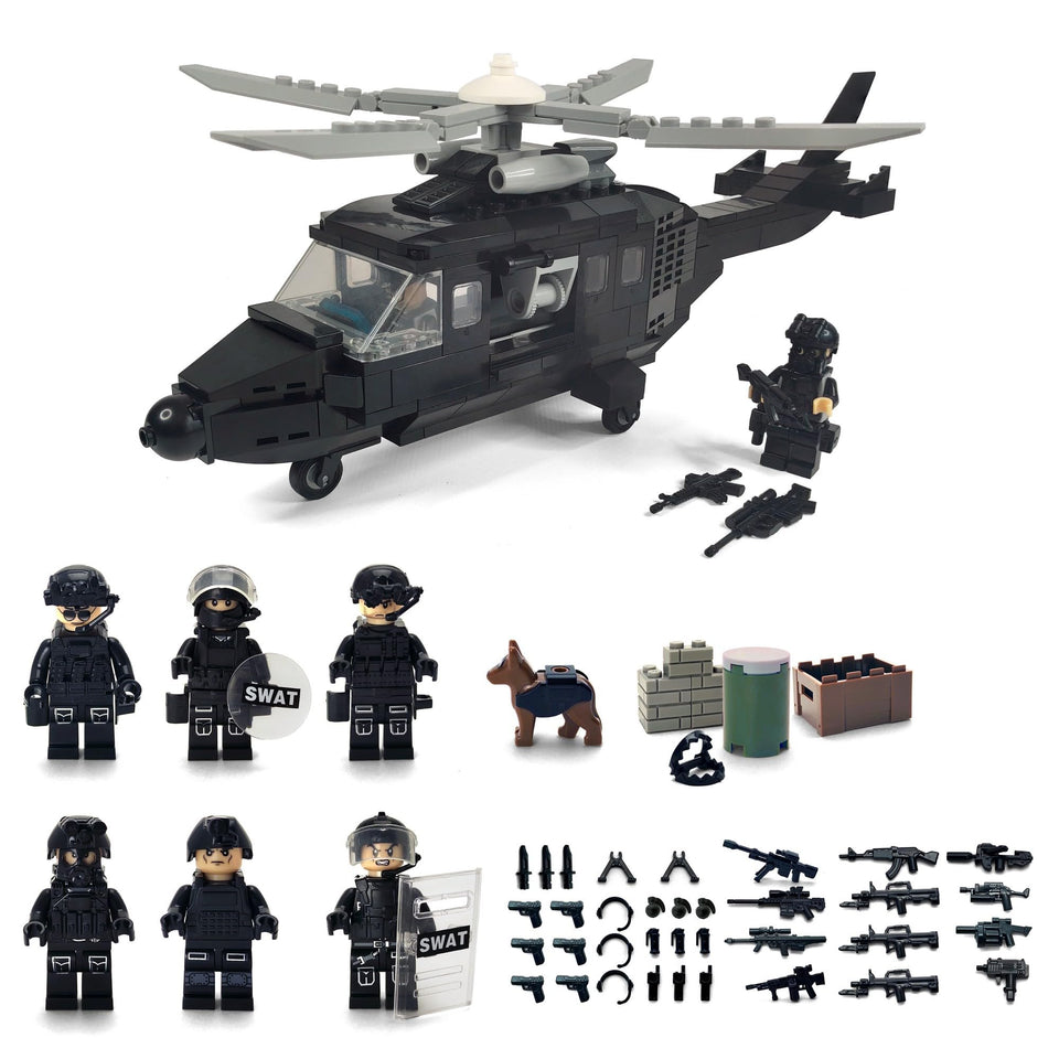 Toysvill SWAT helicopter assembly for imaginative play and realistic flight scenarios