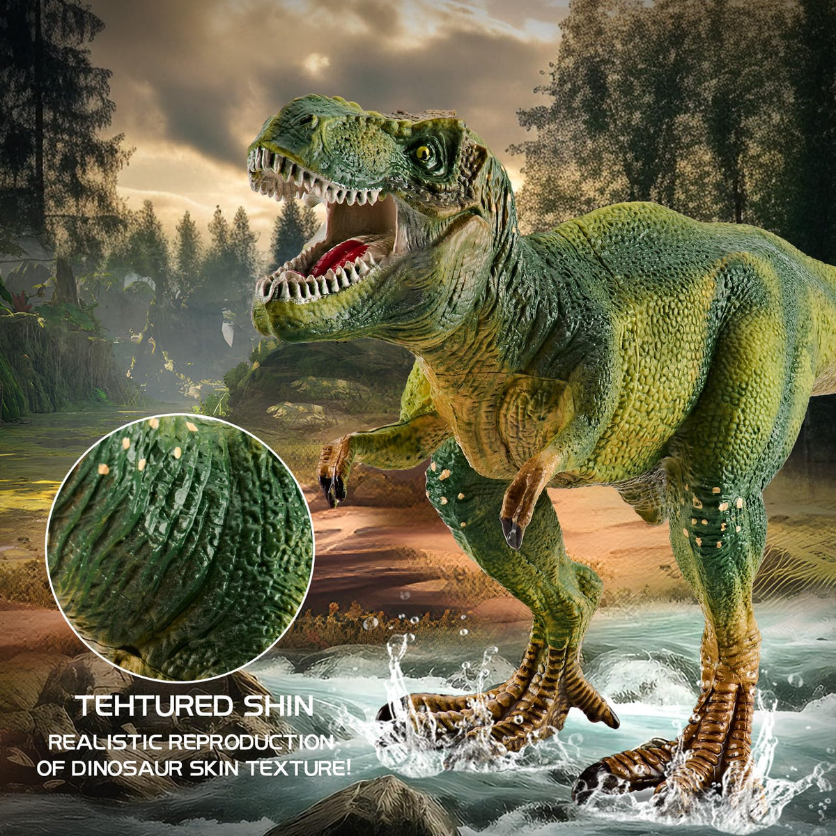TOYSXYIN T-Rex textured-skin close-up showcases realistic dinosaur scales.