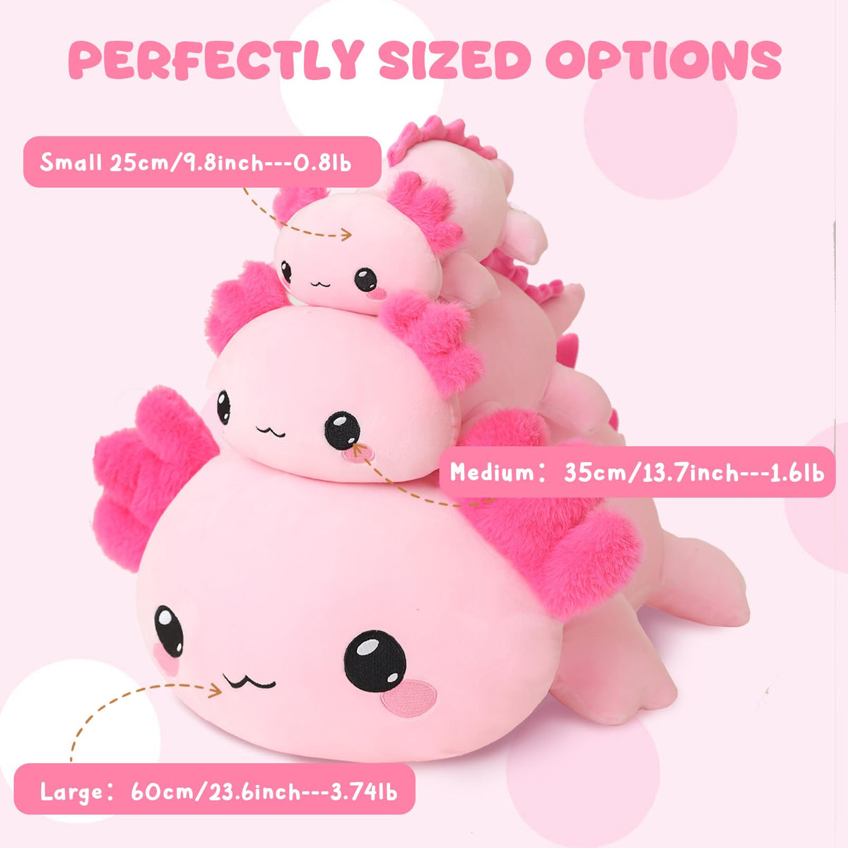 TOYSYM axolotl pillow close-up, perfect for bedtime comfort