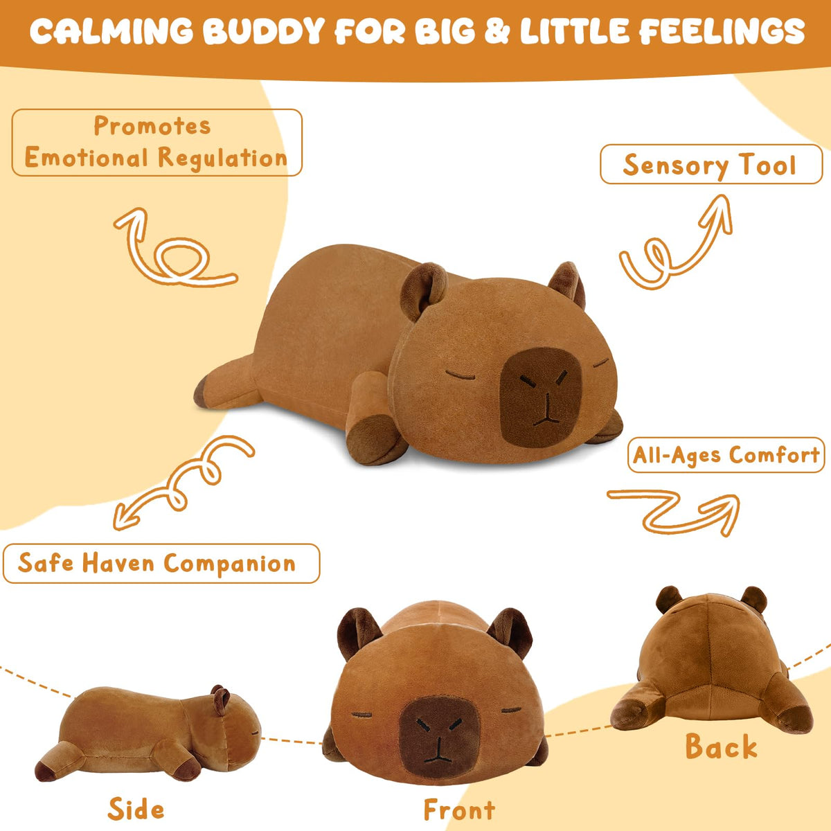 TOYSYM weighted capybara, a thoughtful gift for kids and adults.