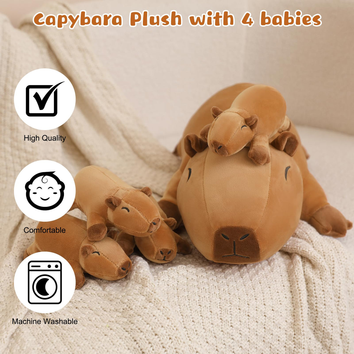 TOYSYM Capybara plush nap pillow setup for relaxing rest.