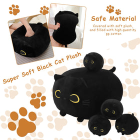 TOYSYM plush cat used as decorative pillow on sofa or bed for a cute room accent