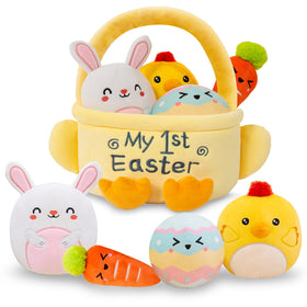 TOYSYM plush bunny with tie from the Easter basket, soft and cuddly for kids