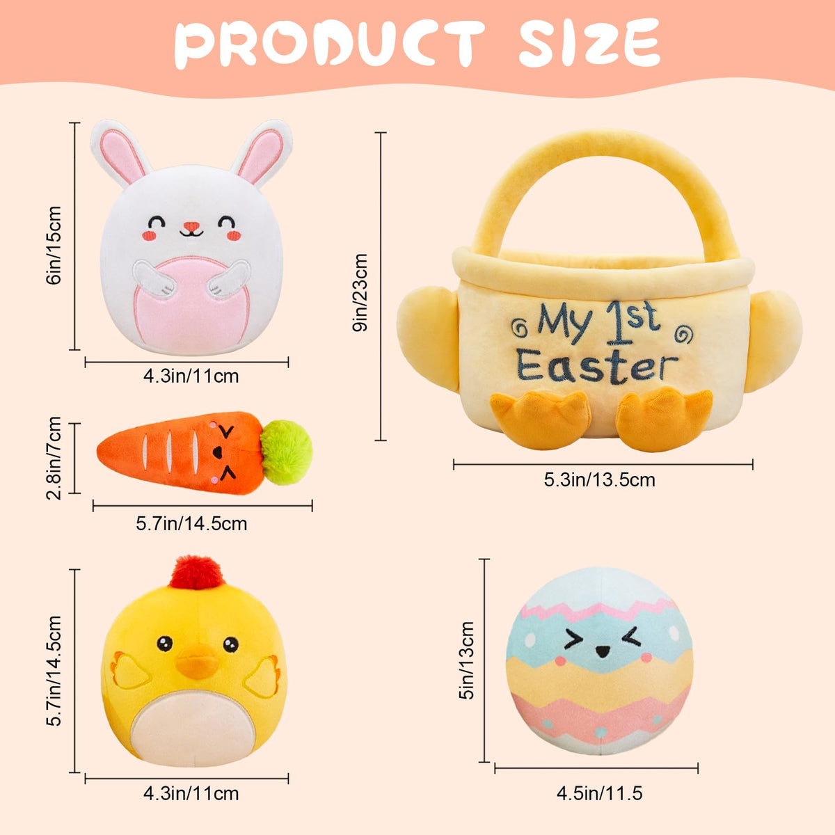 TOYSYM plush carrot from the Easter basket, vivid for imaginative scenes