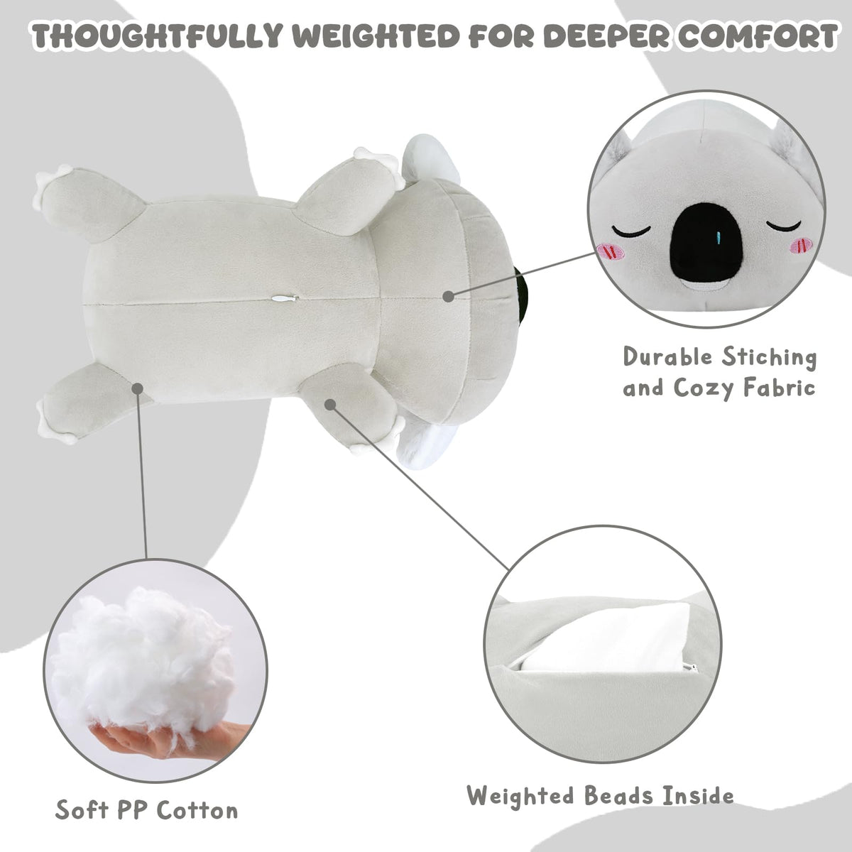 TOYSYM koala plush as a decorative pillow adds warmth to any room.