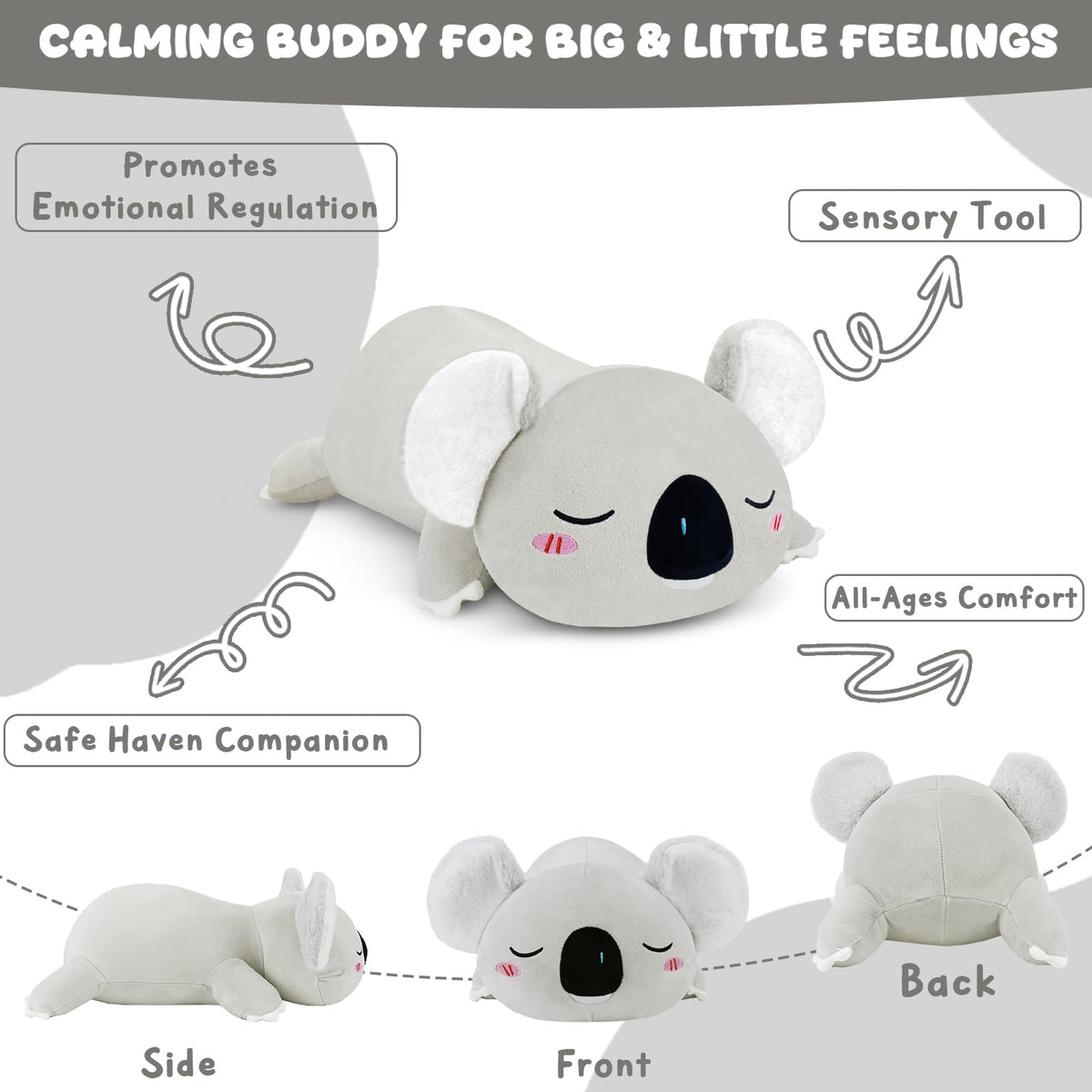 TOYSYM koala plush with durable stitching withstands daily hugs.