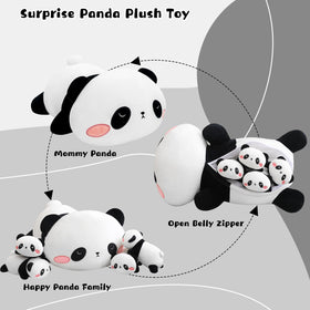 TOYSYM panda babies removable from mommy's tummy for playful sharing.
